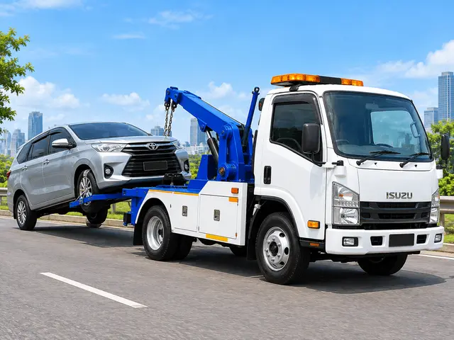 Jasa towing Wheel Lift (Derek) — derek mengangkat roda mobil